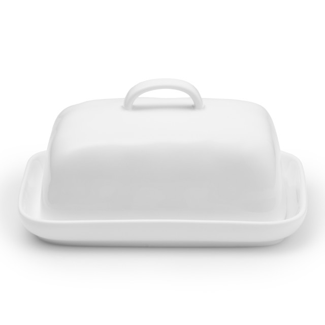 JAN Maison Blanche Butter Dish, 17cm