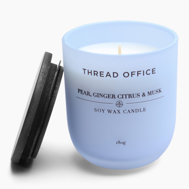Thread Office Pear, Ginger, Citrus Musk Candle with Lid, 180g