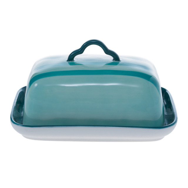 Olivia Princess Hand-Painted Butter Dish, 17cm angle
