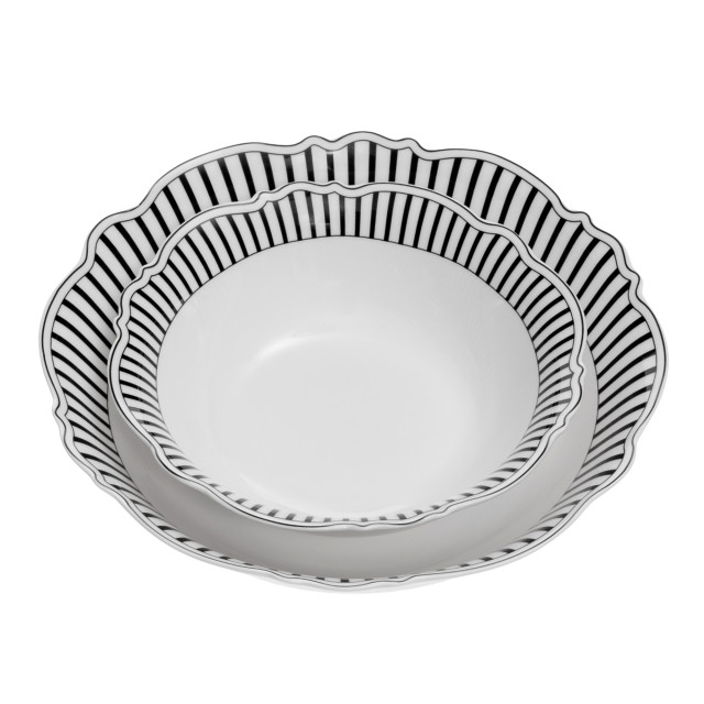 Jenna Clifford Ivory Noir Salad Bowl, 23cm showing scale