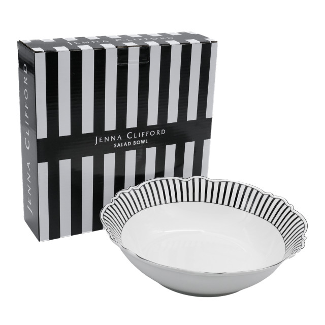 Jenna Clifford Ivory Noir Salad Bowl, 23cm packaging