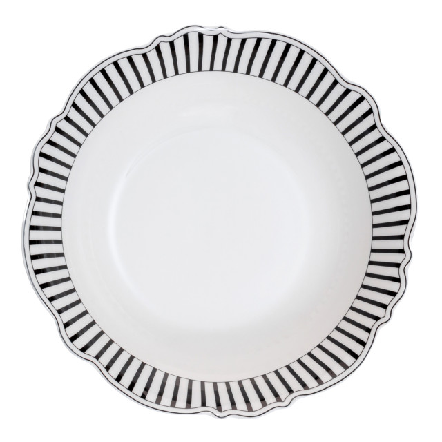 Jenna Clifford Ivory Noir Salad Bowl, 23cm angle
