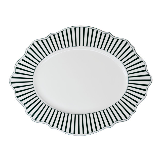 Jenna Clifford Ivory Noir Oval Platter, 35cm