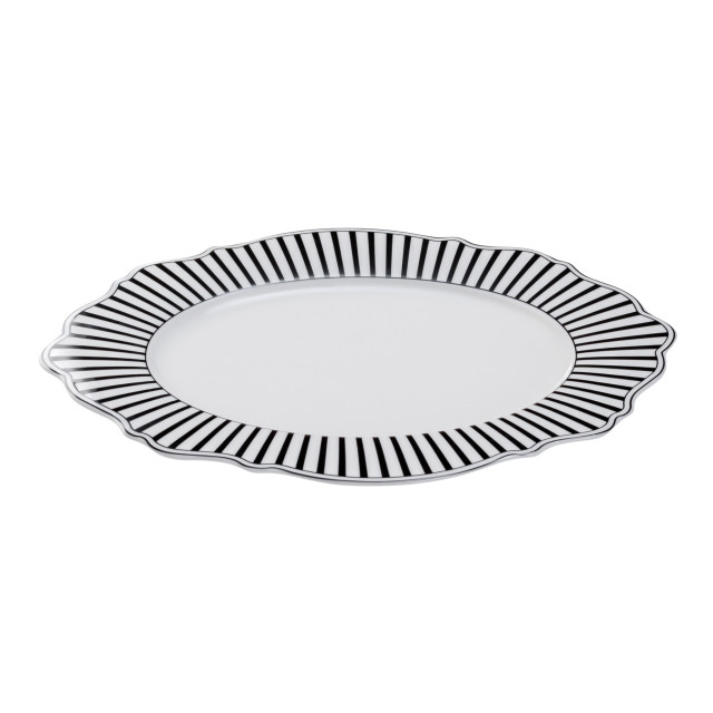 Jenna Clifford Ivory Noir Oval Platter, 35cm angle