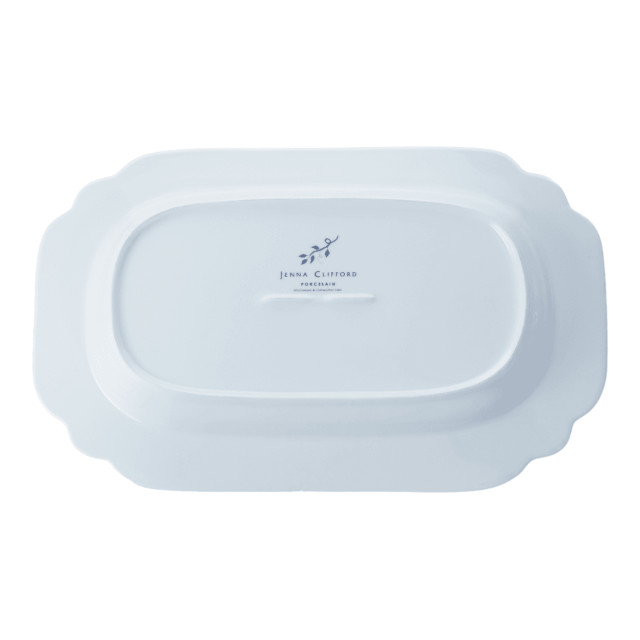 Jenna Clifford Peacock Saphire Garden Oval Platter, 38.5cm angle
