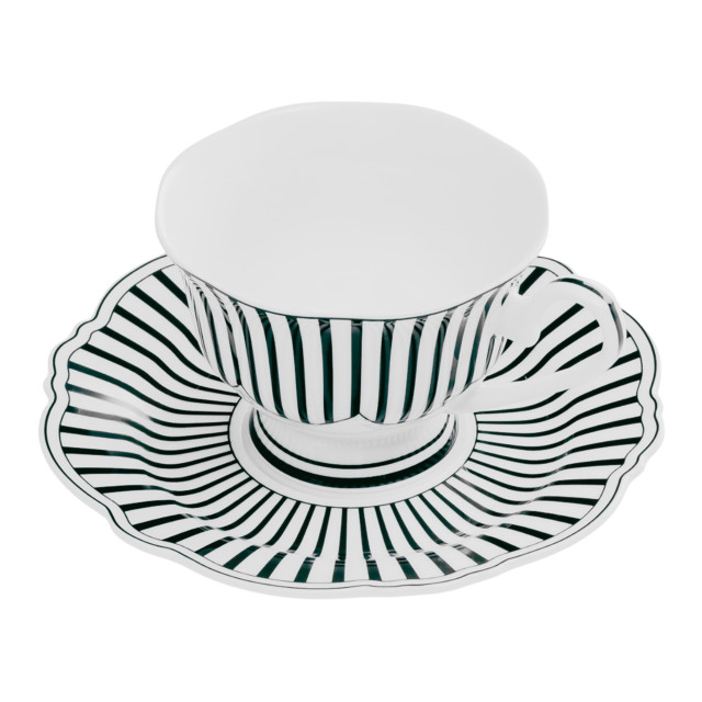 Jenna Clifford Ivory Noir Cup & Saucers, Set of 4 angle