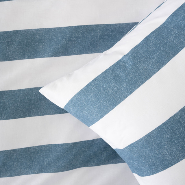 Linen House Denim Sydney Duvet Cover Set - Double detail on the bed