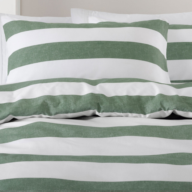 Linen House Moss Sydney Duvet Cover Set - Double detail on the bed