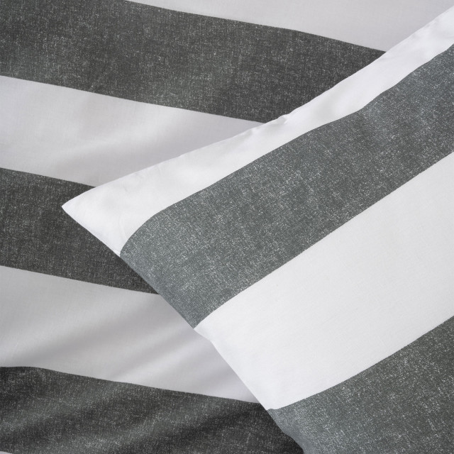 Linen House Carbon Sydney Duvet Cover Set - Double detail on the bed