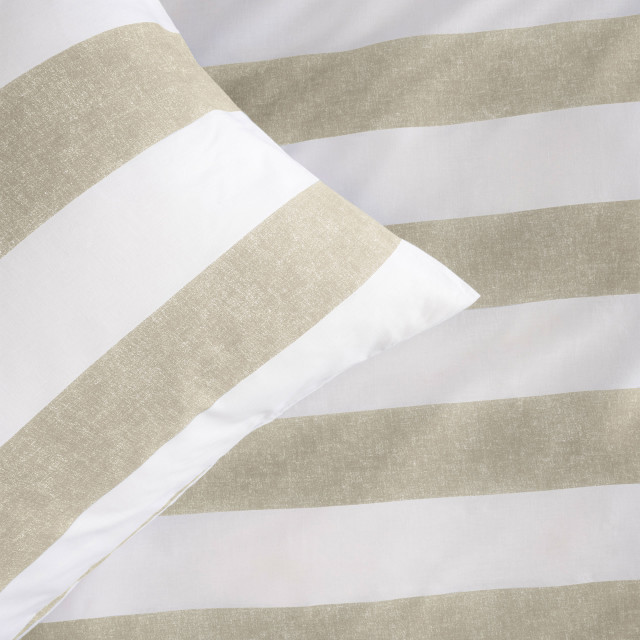Linen House Stone Sydney Duvet Cover Set - Double detail on the bed