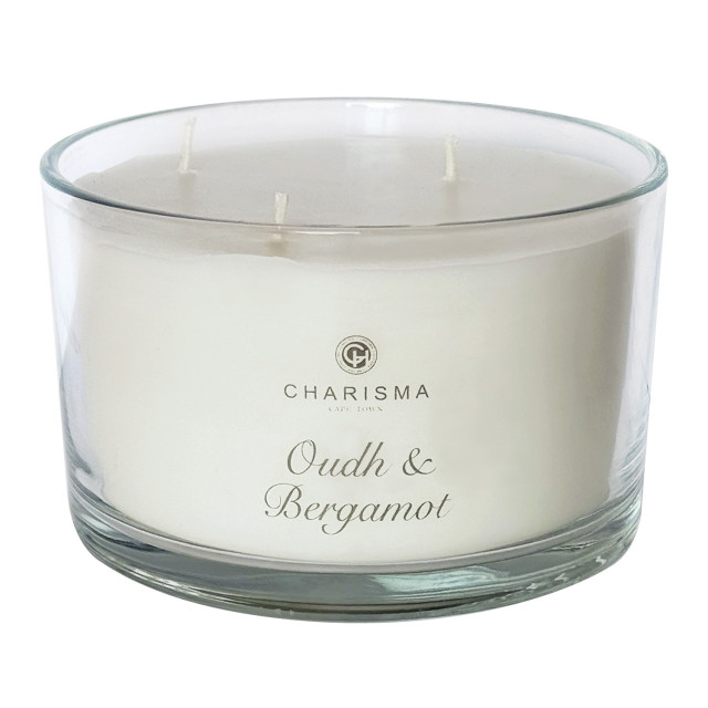 Charisma Candles Oudh & Bergamot Classic Luxury Scented 3-Wick Candle, 600g