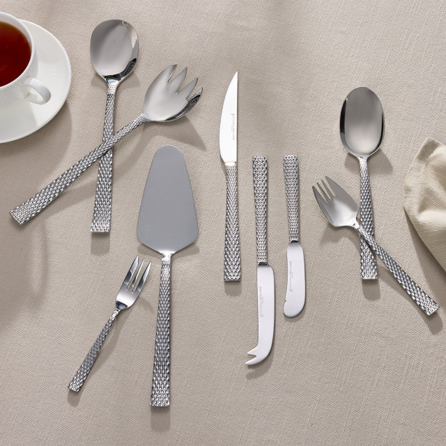 Maxwell & Williams Diamonds Stainless Steel Cutlery Set, 42-Piece on the table