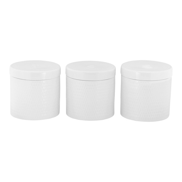 Maxwell & Williams White Basics Diamonds Porcelain Canisters, Set of 3