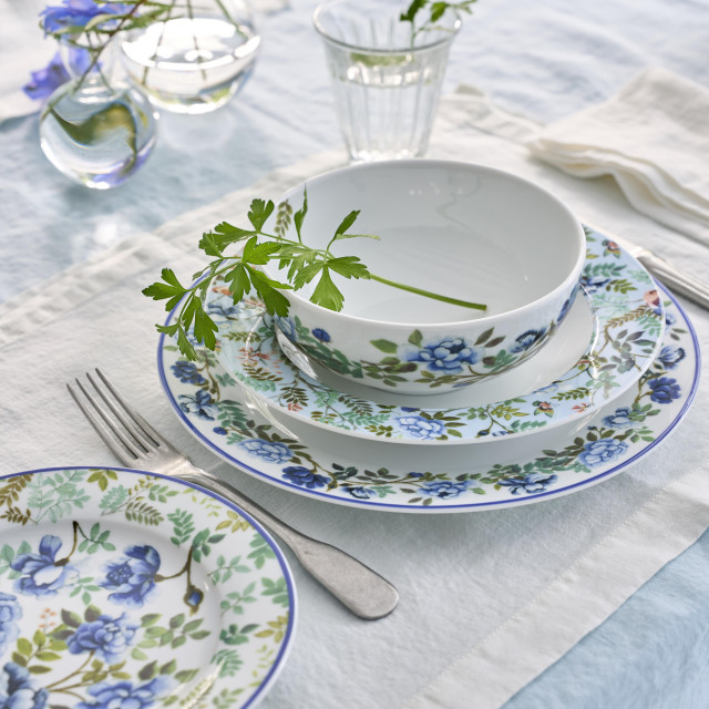 Designers Guild Porcelain De Chine Pasta Bowls, Set of 4 on the table