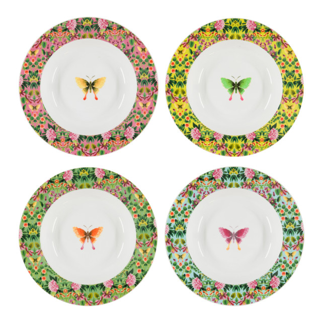 Designers Guild Ikebana Porcelain Pasta Bowls, Set of 4