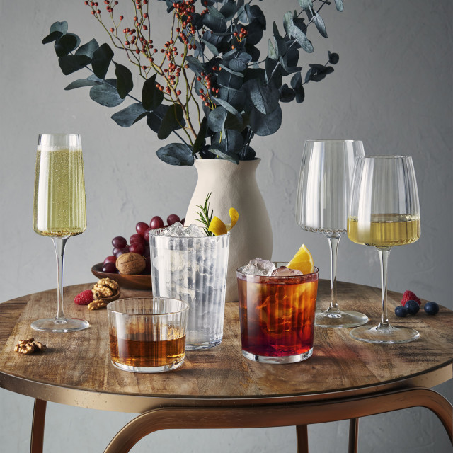 Bormioli Rocco Exclusiva Negroni Glasses, Set of 4 with other glasses