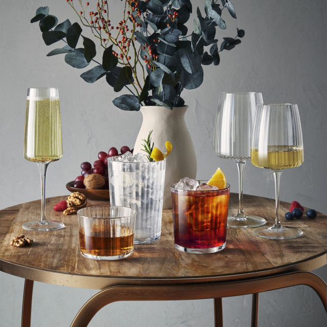 Bormioli Rocco Exclusiva Gin Fizz Tumblers, Set of 4 with other glasses