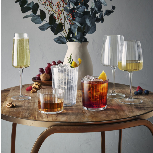Bormioli Rocco Exclusiva Rum Glasses, Set of 4 with other glasses