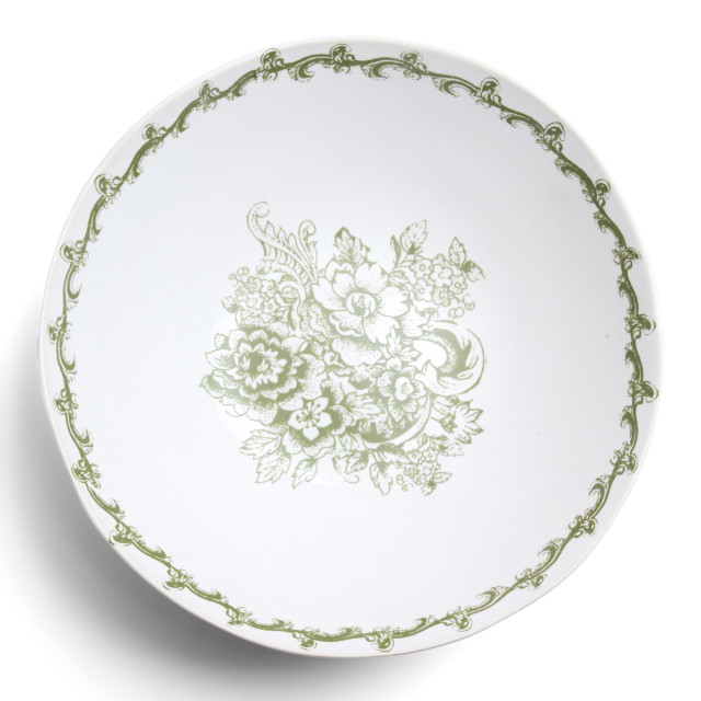 Mervyn Gers Provencal Glazed Stoneware Wide Lip Bowl, 18.5cm - Green