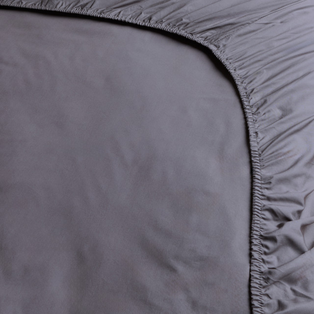 Thread Office Charcoal Percale Weave Fitted Sheet, 400 Thread Count - King XLXD