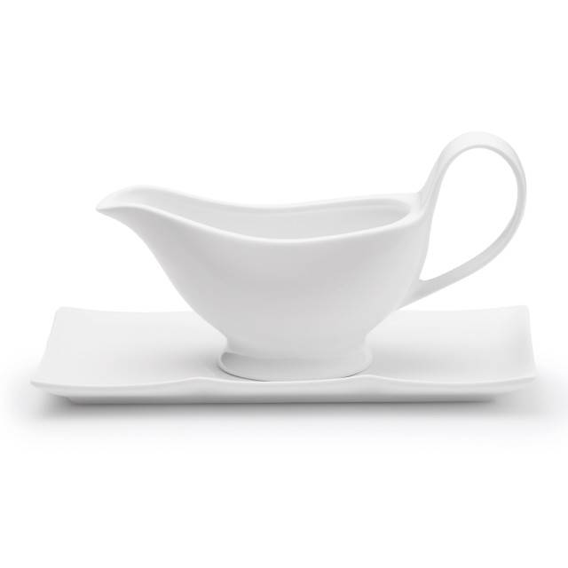 JAN Maison Blanche Gravy Boat with Saucer, 250ml