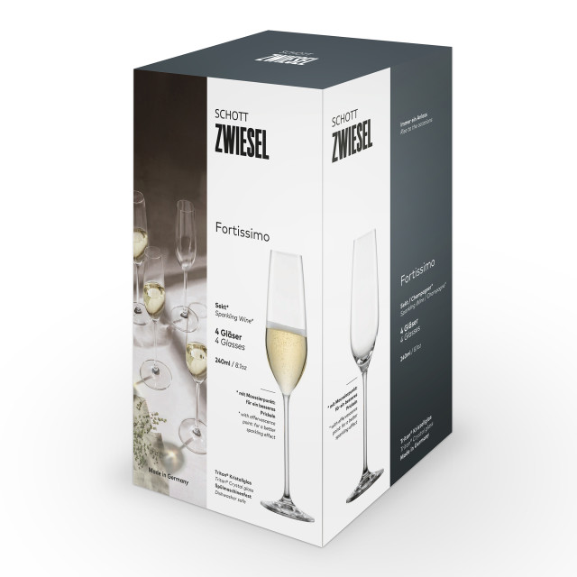 Schott Zwiesel Fortissimo Sparkling Wine Glasses, Set of 4 packaging