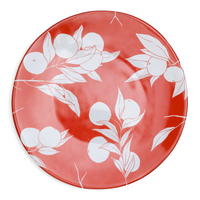 Mervyn Gers Glazed Stoneware Round Naartjie Platter, 30.5cm