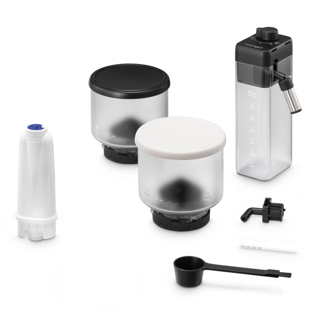 DeLonghi Rivelia Bean to Cup Coffee Machine with Bean Switch - Arctic White detail