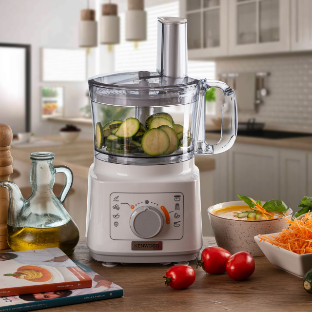 Kenwood Essentials Food Processor with Blender, 750W - White with cucumber 