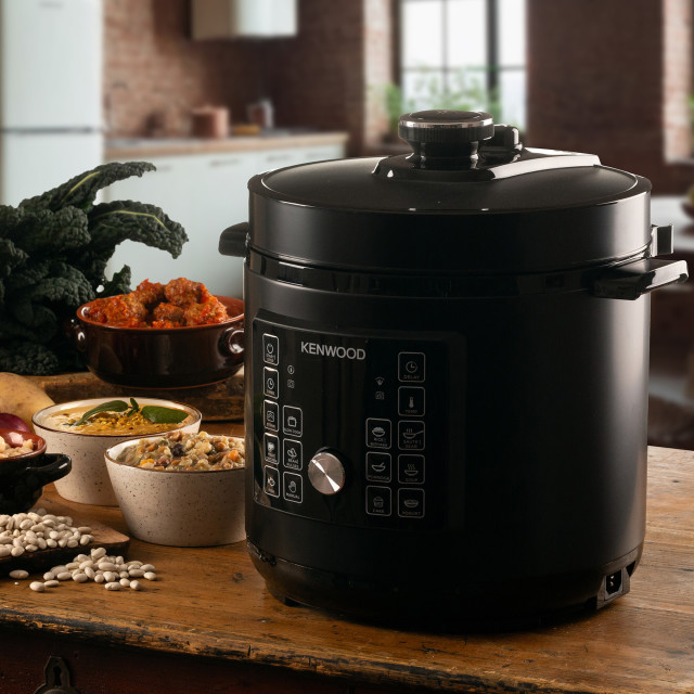 Kenwood 16-in-1 Multi Smart Cooker, 6L on the table with food