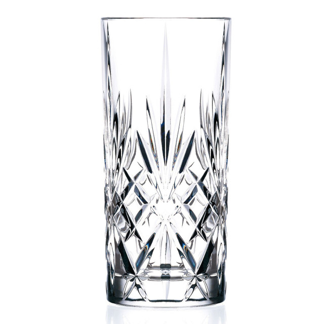 Lyngby Melodia Lead-Free Crystal Highball Glasses, Set of 6 angle