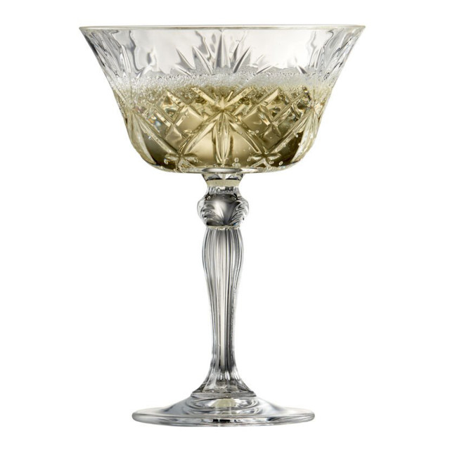 Lyngby Melodia Crystal Champagne Coupe Glasses, Set of 4 angle