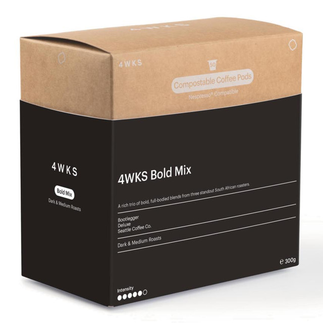 4WKS Bold Mix Compostable Coffee Pods, 50 Pods
