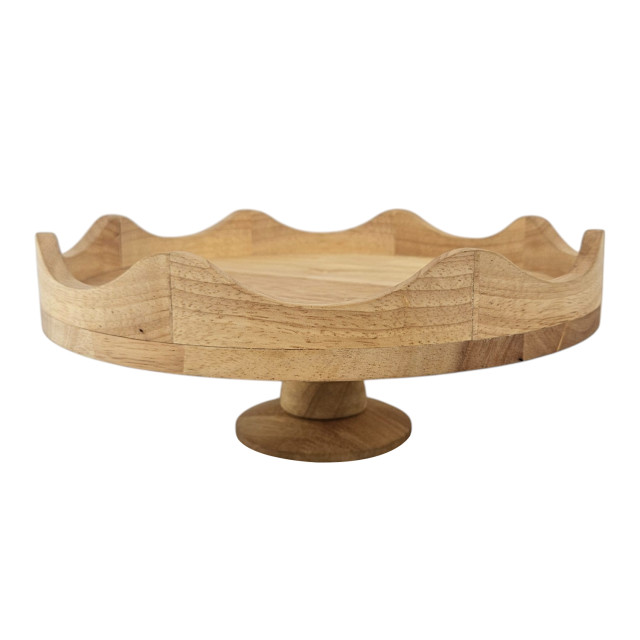 Nicolson Russell Scalloped Wooden Cake Stand, 30cm