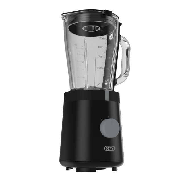 Defy Piano Black Glass Table Blender, 1.5L angle