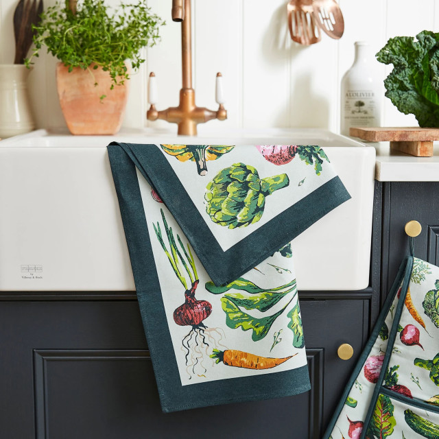 Ulster Weavers Vegetable Medley Cotton Tea Towel on the table