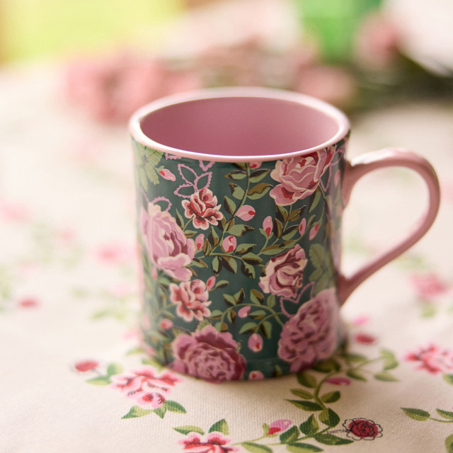 Cath Kidston Dolly Rose Navy Mollie Mug, 275ml on the table