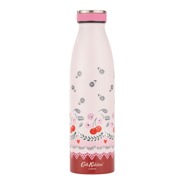 Cath Kidston Cherry Stainless Steel Water Bottle, 460ml angle