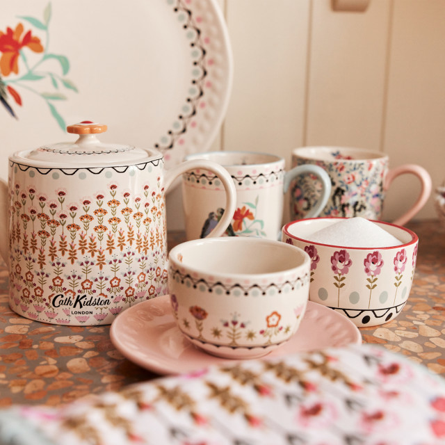 Cath Kidston Budgie Breakfast Mug, 300ml with other mugs