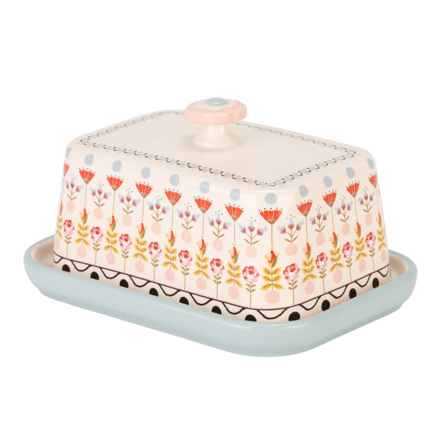 Cath Kidston Painted Table Butter Dish, 15cm angle