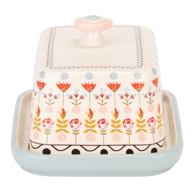 Cath Kidston Painted Table Butter Dish, 15cm angle