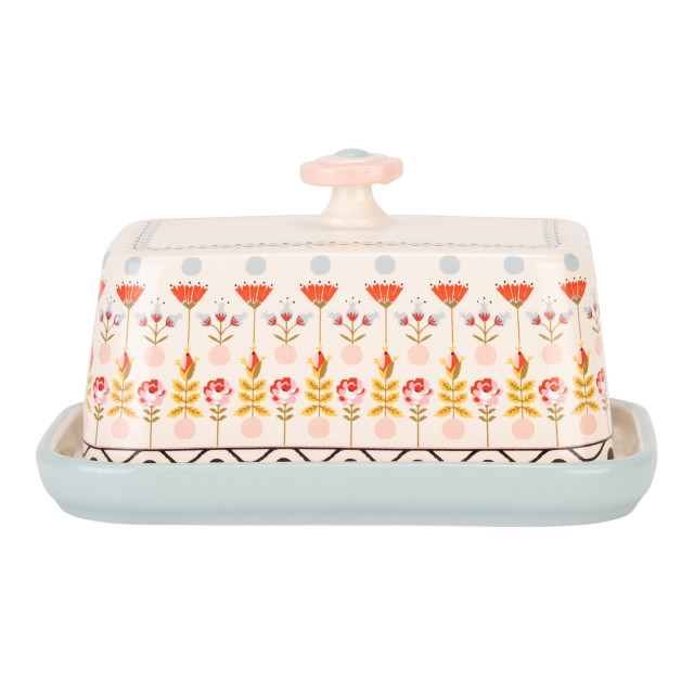 Cath Kidston Painted Table Butter Dish, 15cm angle