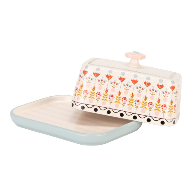 Cath Kidston Painted Table Butter Dish, 15cm