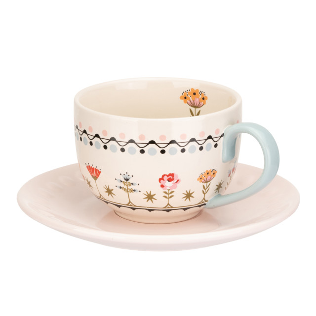 Cath Kidston Painted Table Teacup & Saucer Set