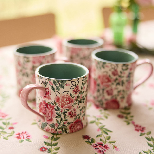 Cath Kidston Dolly Rose White Mollie Mug, 275ml with other mugs