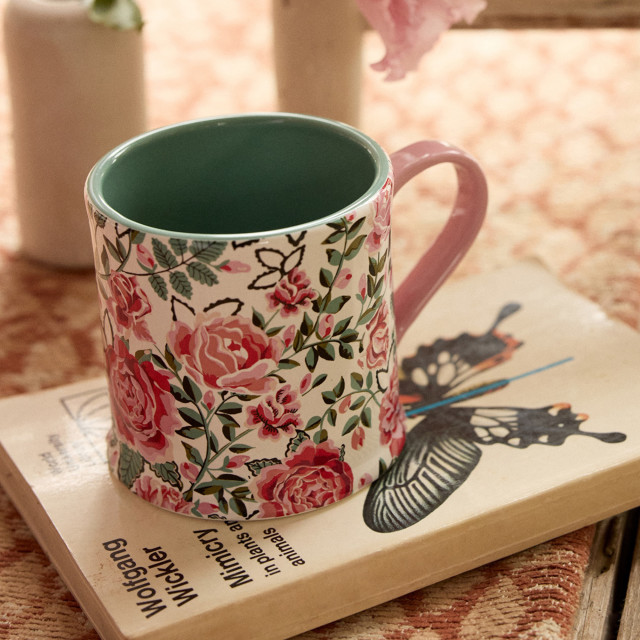 Cath Kidston Dolly Rose White Mollie Mug, 275ml on a book