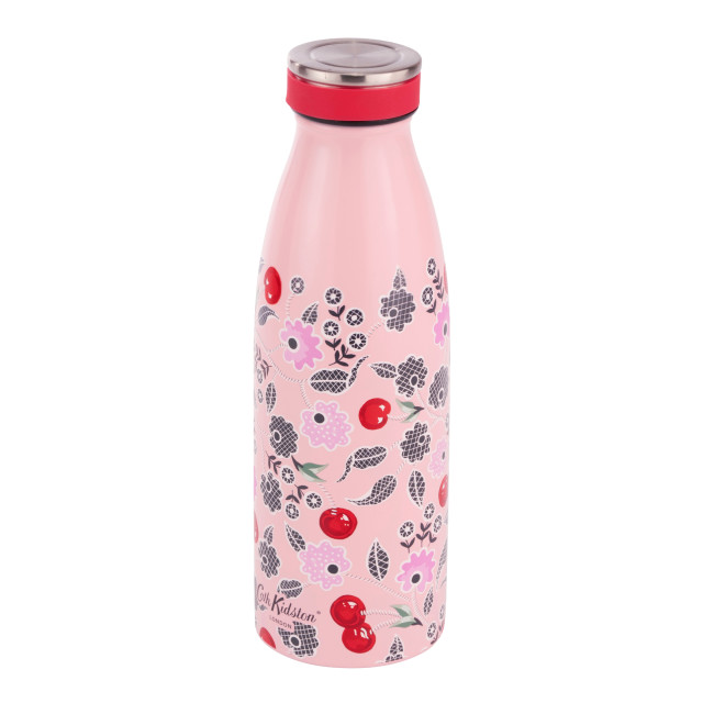 Cath Kidston Cherry Stainless Steel Water Bottle, 350ml