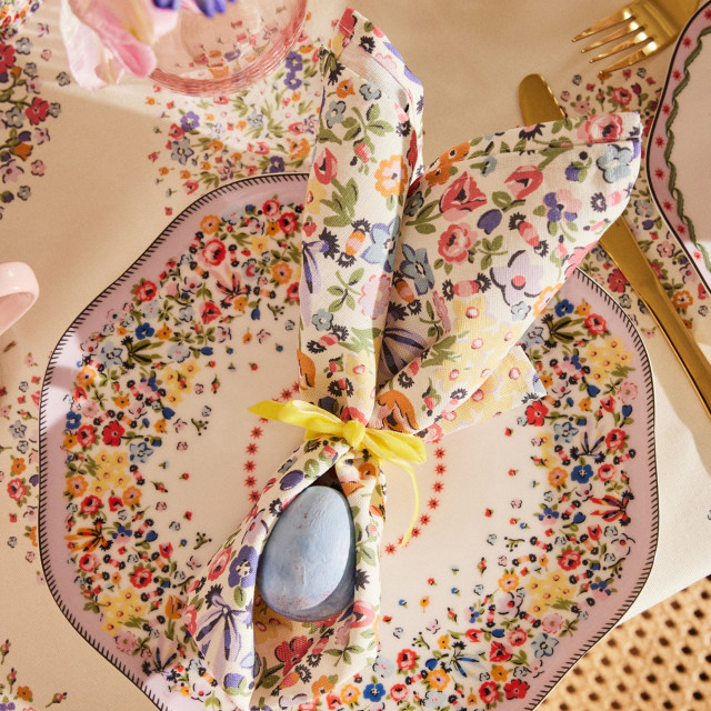 Cath Kidston Harmony Ditsy Napkins, Set of 4 on a plate