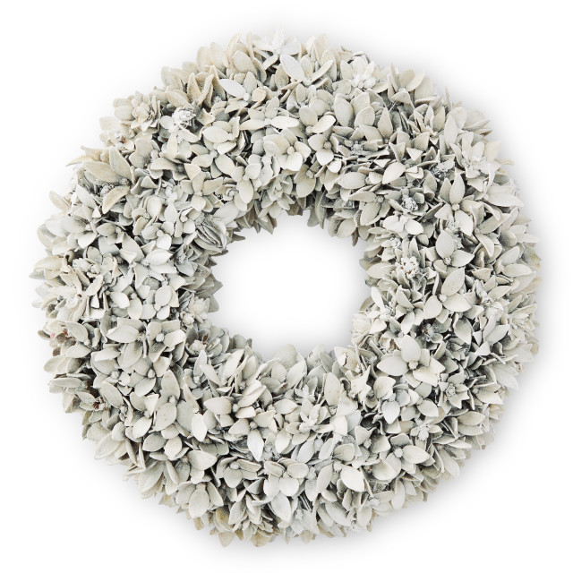 Andrea's Topiaries Buxi Polystyrene Candle Wreath, 24cm - White top view