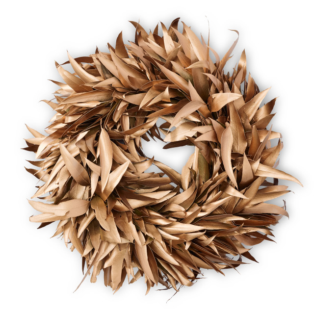 Andrea's Topiaries Bluegum Wreath, 50cm - Bronze